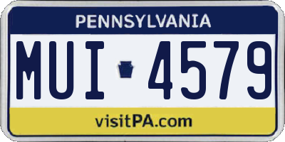 PA license plate MUI4579