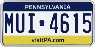 PA license plate MUI4615