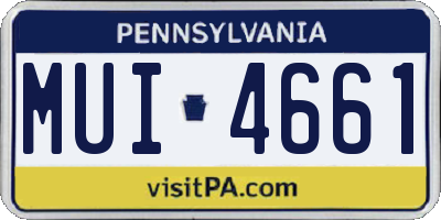 PA license plate MUI4661