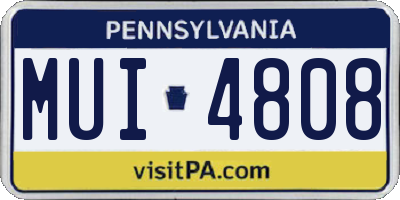 PA license plate MUI4808