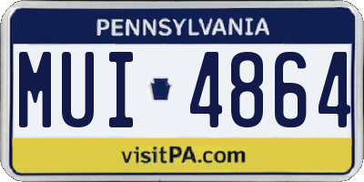 PA license plate MUI4864