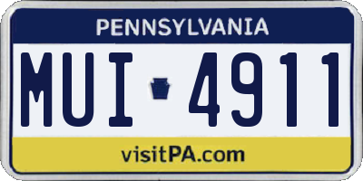 PA license plate MUI4911