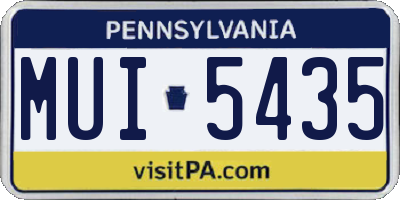 PA license plate MUI5435