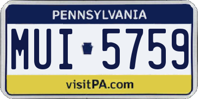 PA license plate MUI5759