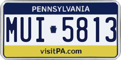 PA license plate MUI5813