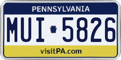 PA license plate MUI5826