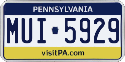 PA license plate MUI5929