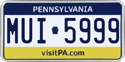 PA license plate MUI5999