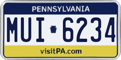 PA license plate MUI6234