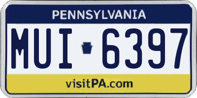 PA license plate MUI6397