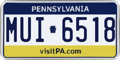 PA license plate MUI6518