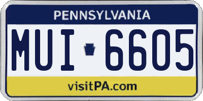 PA license plate MUI6605