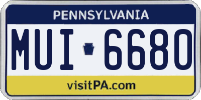 PA license plate MUI6680
