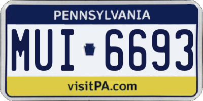 PA license plate MUI6693
