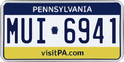 PA license plate MUI6941