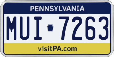 PA license plate MUI7263