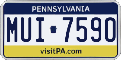 PA license plate MUI7590