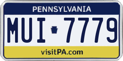 PA license plate MUI7779
