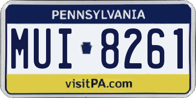PA license plate MUI8261
