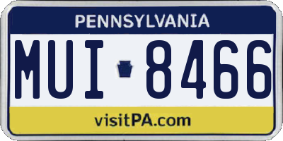 PA license plate MUI8466