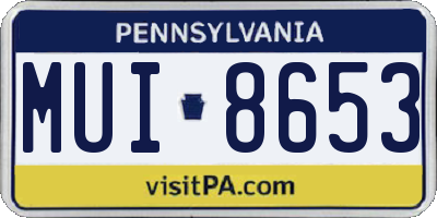 PA license plate MUI8653
