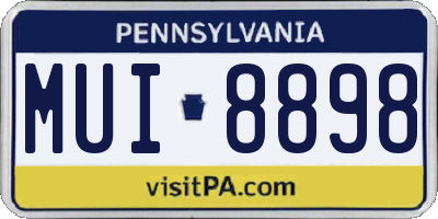 PA license plate MUI8898