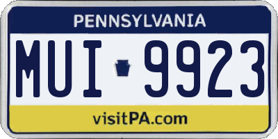 PA license plate MUI9923