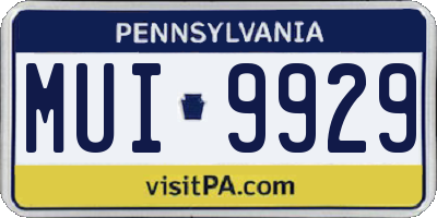 PA license plate MUI9929