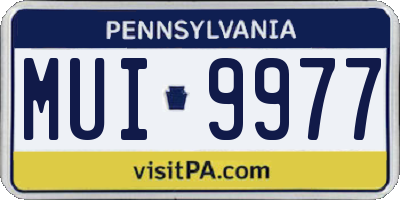 PA license plate MUI9977