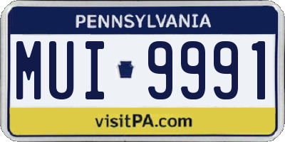 PA license plate MUI9991