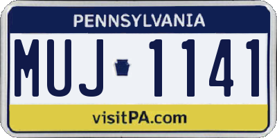 PA license plate MUJ1141