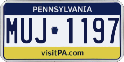 PA license plate MUJ1197