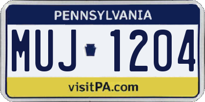 PA license plate MUJ1204