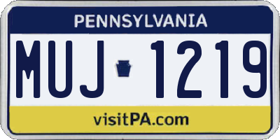 PA license plate MUJ1219