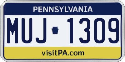 PA license plate MUJ1309