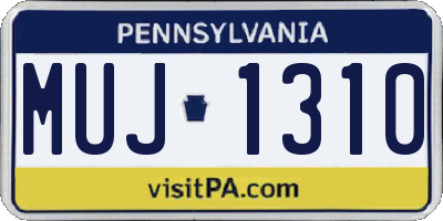 PA license plate MUJ1310