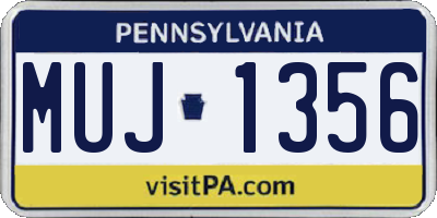 PA license plate MUJ1356