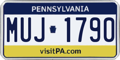 PA license plate MUJ1790