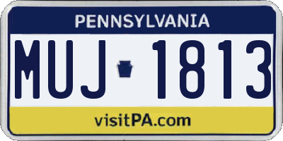 PA license plate MUJ1813