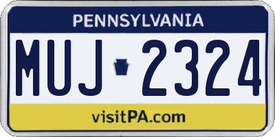 PA license plate MUJ2324