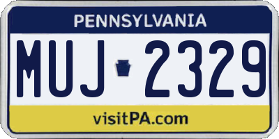 PA license plate MUJ2329