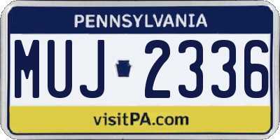 PA license plate MUJ2336