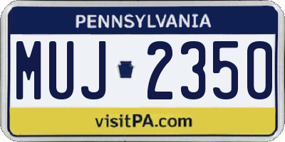 PA license plate MUJ2350
