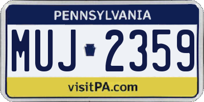 PA license plate MUJ2359