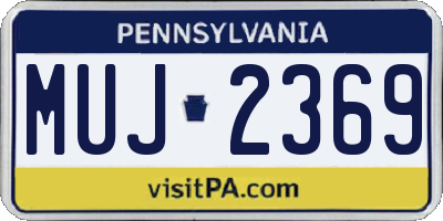 PA license plate MUJ2369