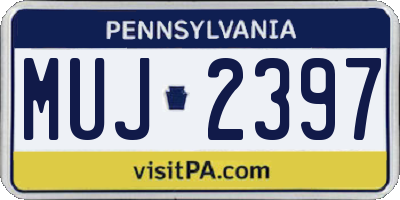 PA license plate MUJ2397