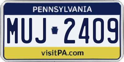 PA license plate MUJ2409