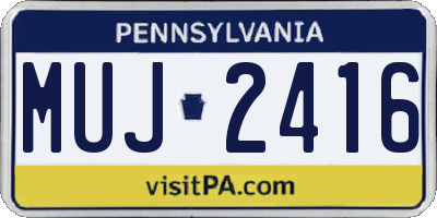 PA license plate MUJ2416