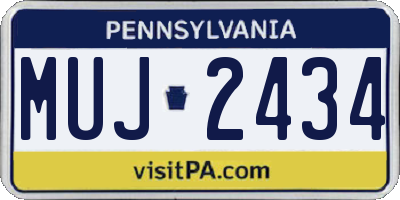 PA license plate MUJ2434