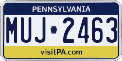 PA license plate MUJ2463